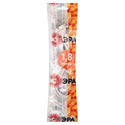 Шнур для бра ЭРА UX-ШВВП-2x0,75-1,8m-W 1,8м ШВВП 2x0,75мм2 белый | Без бренда