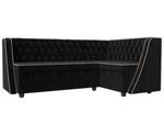 Диван кухонный угловой Лофт правый угол, Черный\Бежевый, Велюр, 104592