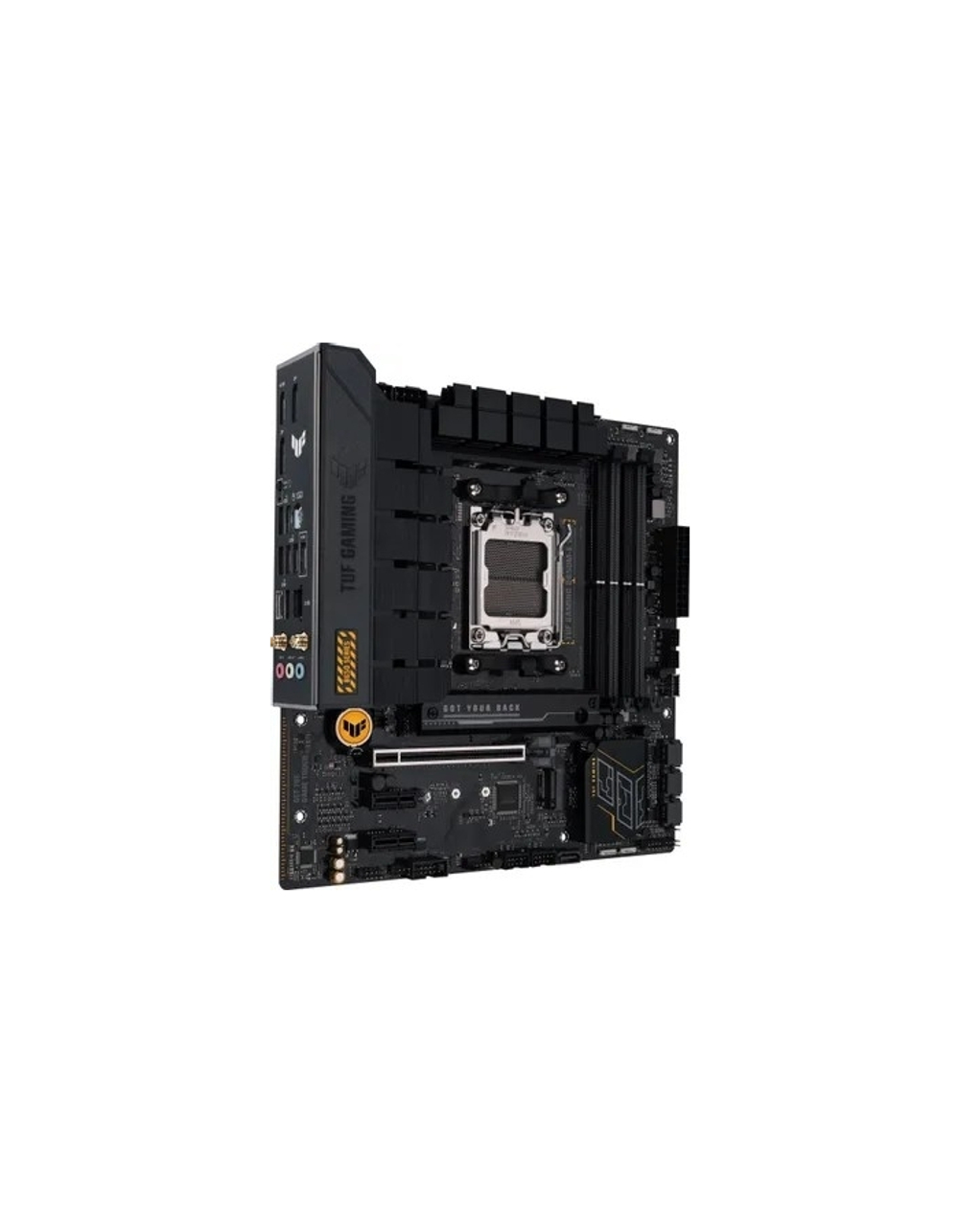 Материнская плата ASUS TUF GAMING B650M-E WIFI (Socket AM5, mATX, 4xDDR5(128GB), 4xDDR5(192GB), DP / HDMI, 2xPCIe 4.0x16 / 1xPCIe 4.0, 1xLAN (2.5GbE), Wi-Fi 6i, BT5.2, 4xSATA 6Gb / s, 3xM.2, 1xType-C, 4xUSB 3.2, 3xUSB 2.0)