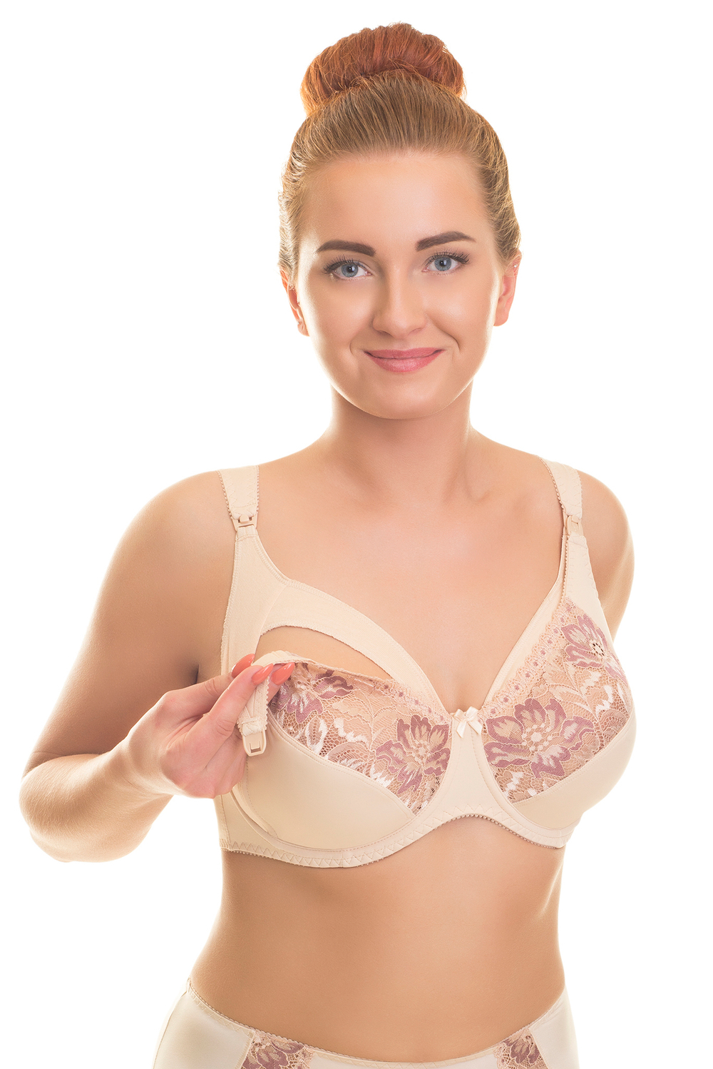 1139 бюстгальтер "Бежевый с розовым рубином"