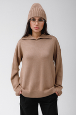 Свитер OVER на пуговицах (бежевый)