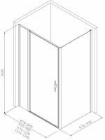 Душевой уголок Allen Brau Priority 3.31032.BA+3.31047.BA 120х100 стекло прозрачное/профиль брашированное серебро