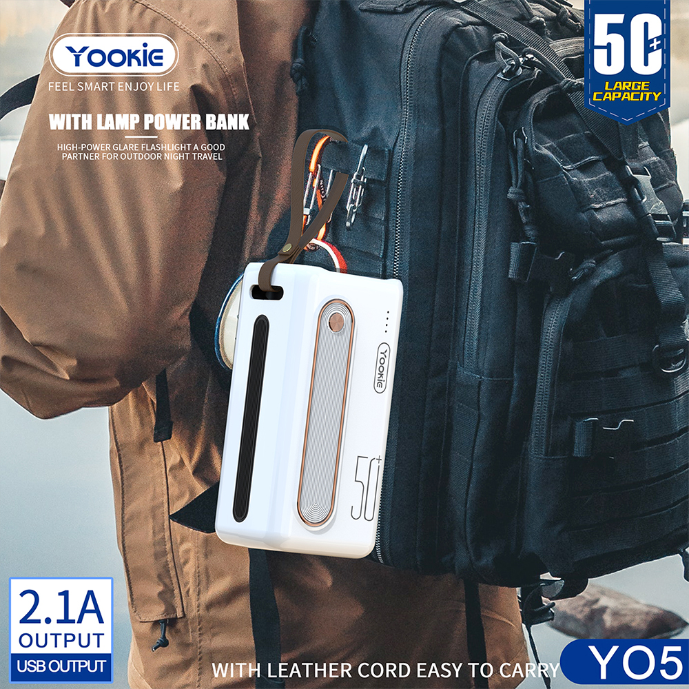 Power Bank YOOKIE YO5 4 Ports Fast Charging With Flashlight (50000mah)