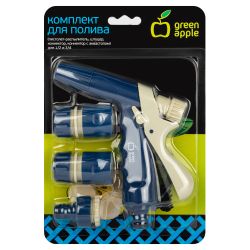 GAKP01-94 GREEN APPLE ЕСО Комплект для полива (пистолет-распылитель, штуцер, коннектор, коннектор с
