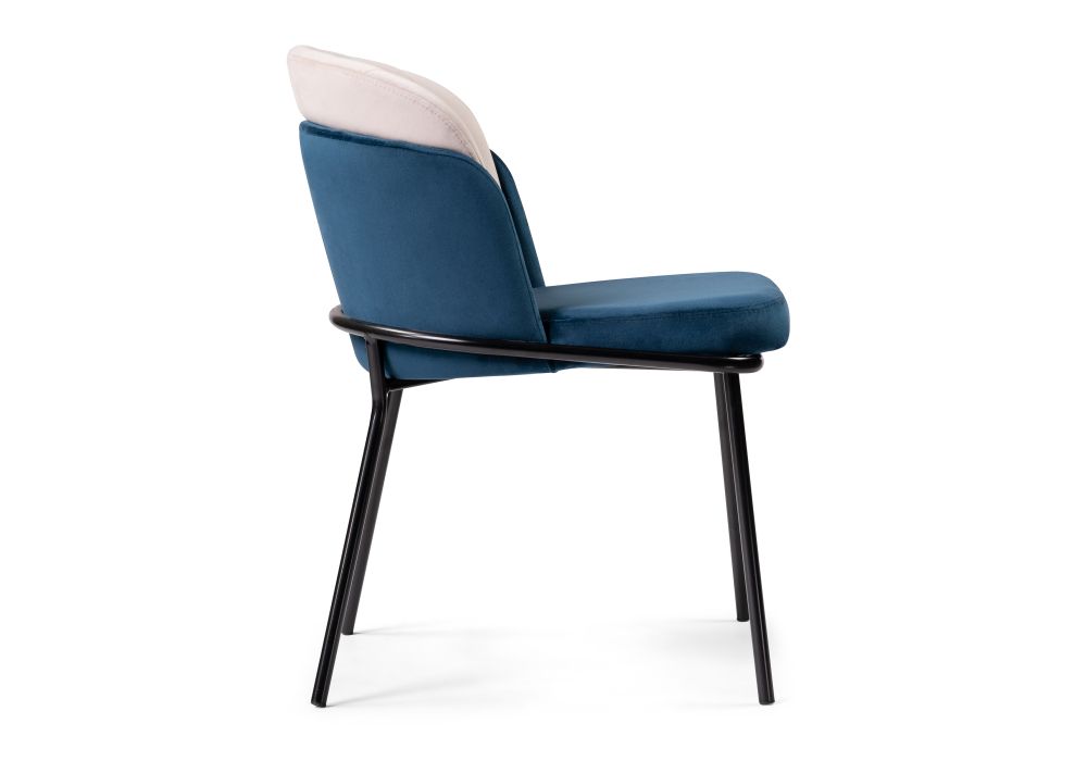 Стул на металлокаркасе Сиолим морской / кремовый / черный глянец