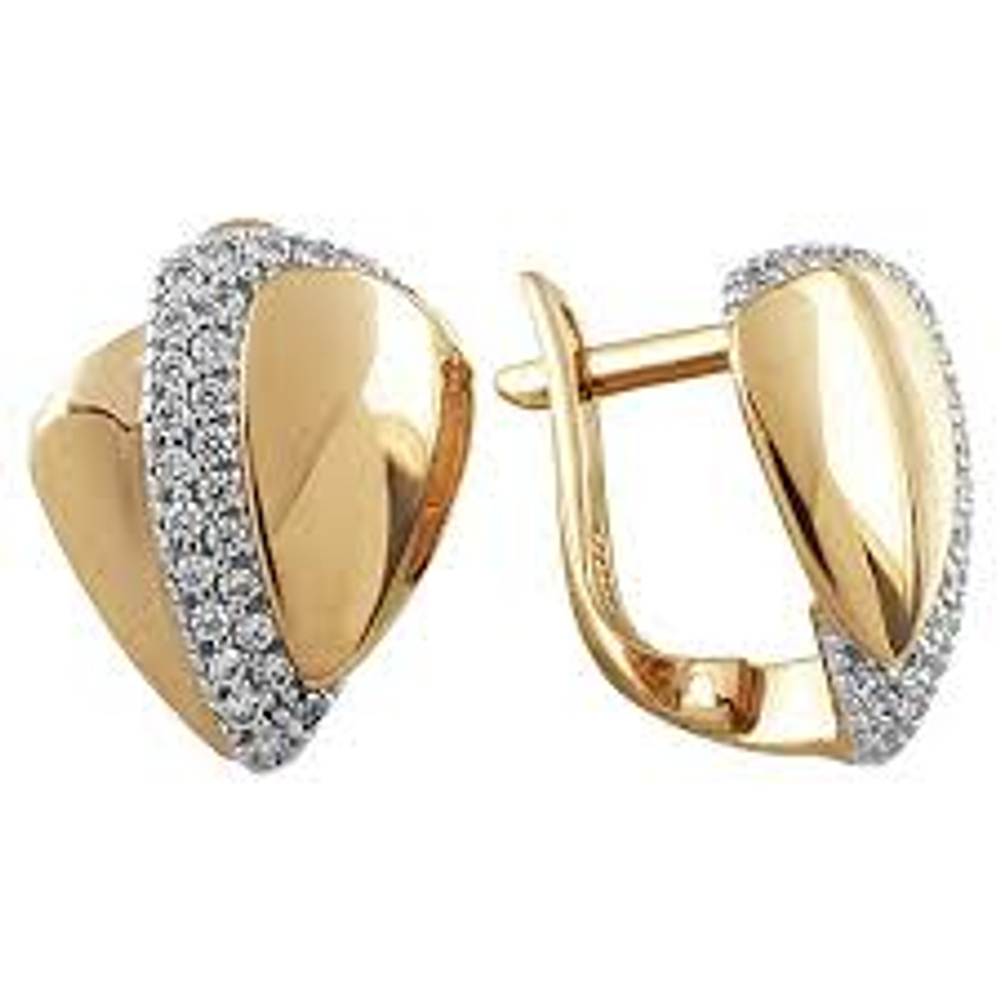 Серьги из золота с фианитами