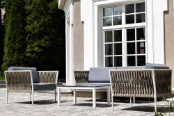 "Касабланка" лаунж-зона плетеная из роупа 4-местная, цвет серый