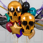 Шар (36''/91 см) Фигура, Череп, Золото