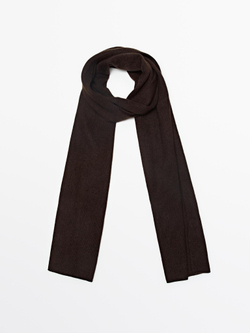 Massimo Dutti Шарф из 100% кашемира, коричневый