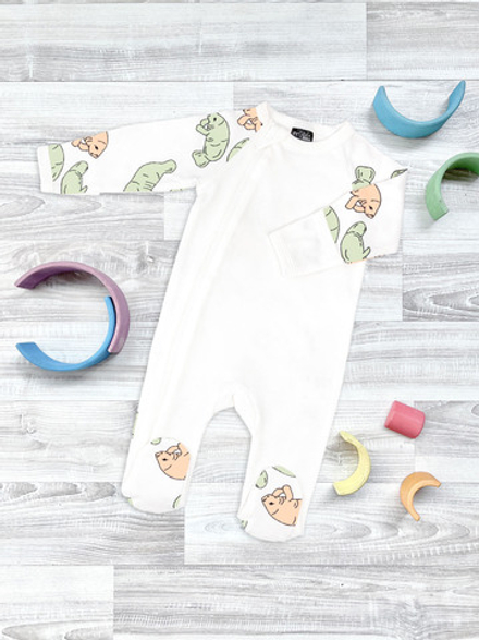 Комбинезон Mjölk Sleep and Play Ламантины, с рукавом реглан