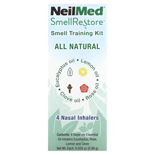 NeilMed, Smell Restore, набор для тренировки обоняния, 4 носовых ингалятора, 0,99 г (0,035 унции) каждый