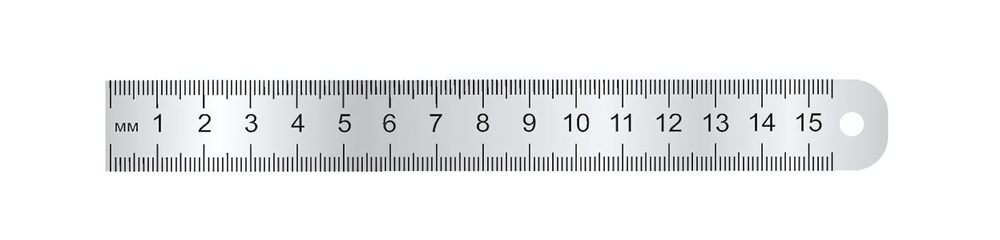 Линейка стальная (пружинистая нержавеющая) 15 см ЛС-ПР-15 (Пчелка)