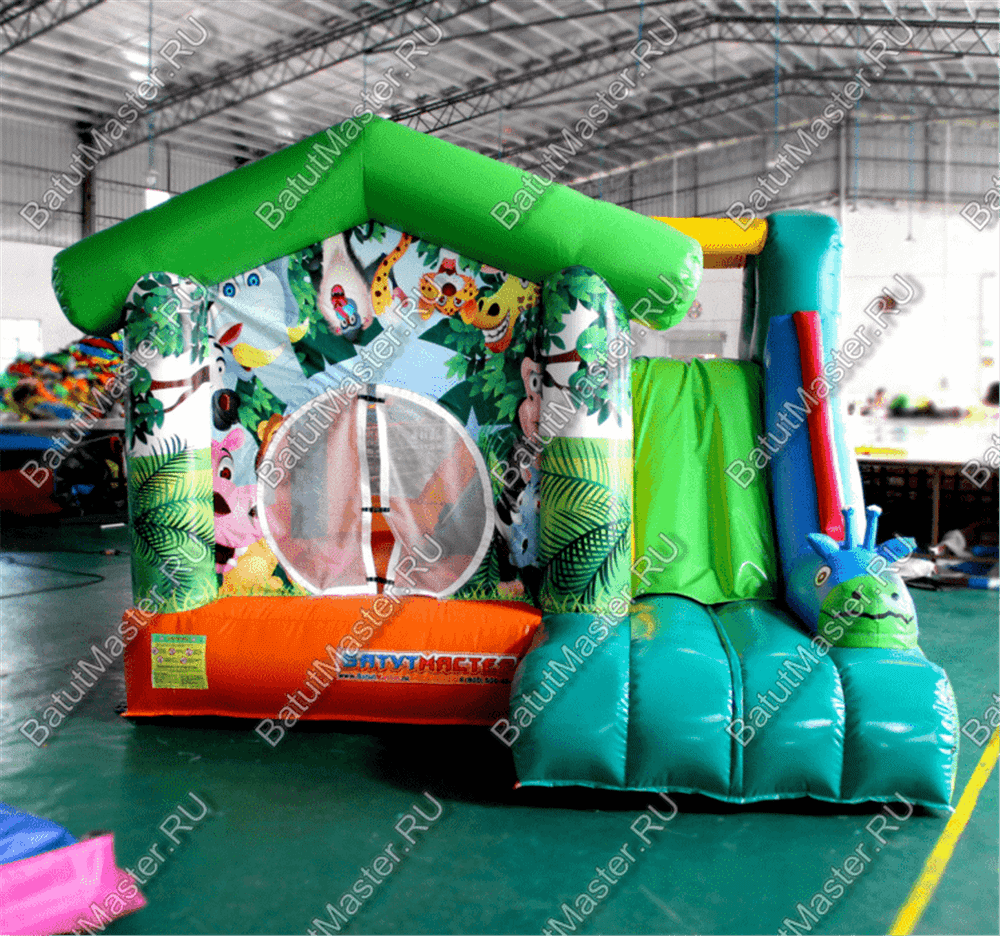 Небольшой надувной батут "Лесной домик"