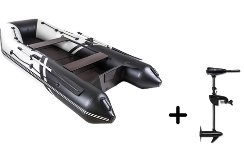 Броня-320 С белый-черный + BST 36 L (комплект лодка + электромотор)