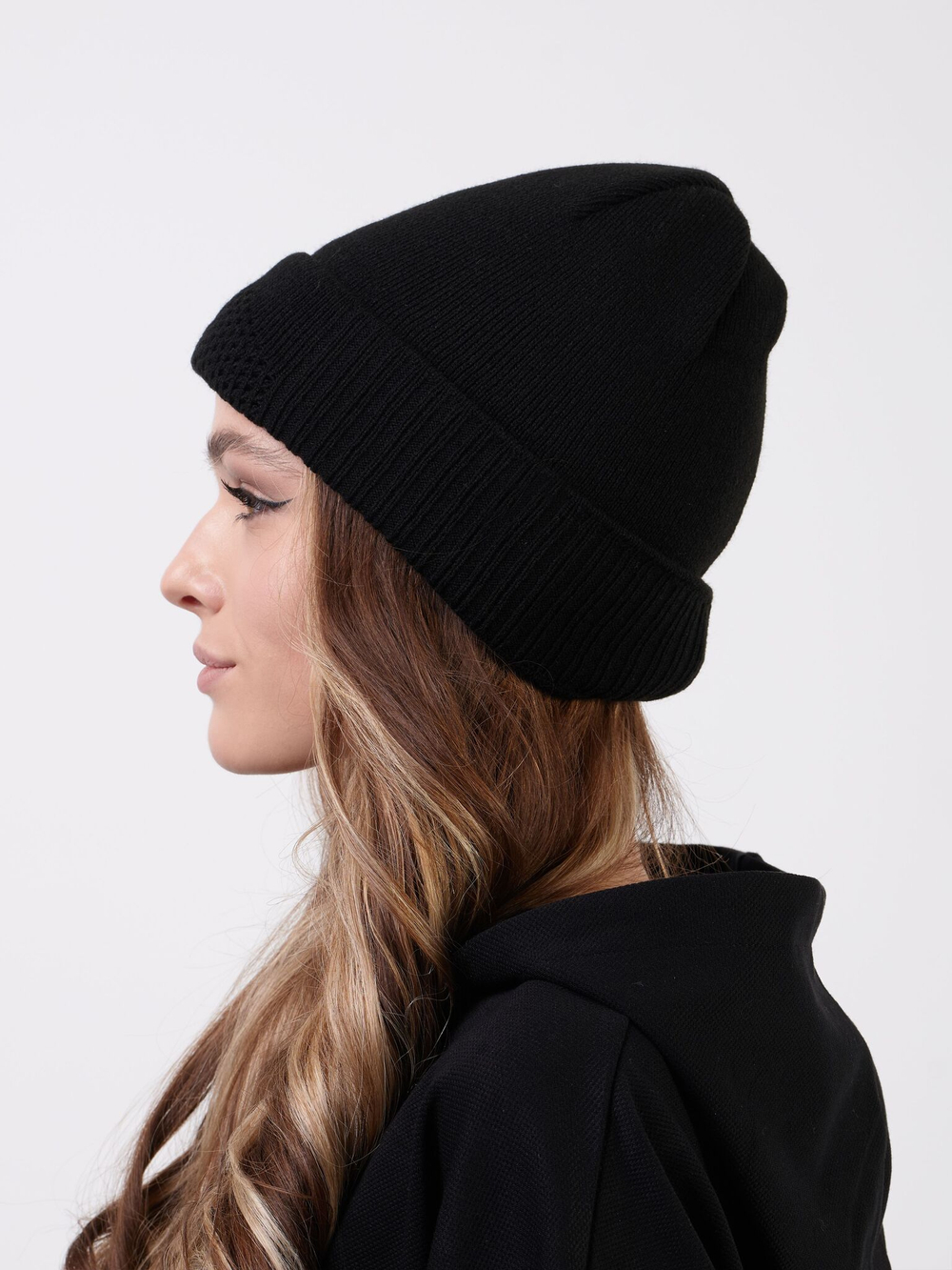 Шапка балаклава трикотажная Prival женская, чёрная