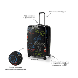 Чемодан 4-х колесный suitcase l (95л)