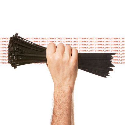 Стяжка - хомут кабельная нейлоновая КСС 8х300 черные — 100 шт/уп