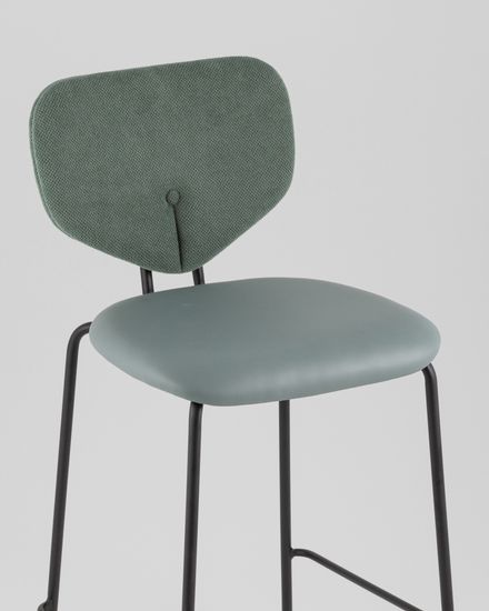 Стул полубарный Masey зеленый со светло-зеленой экокожей