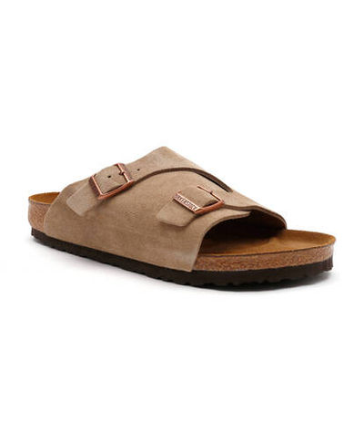 Шлепанцы кожаные zürich vl taupe Birkenstock - бежевый(50461)