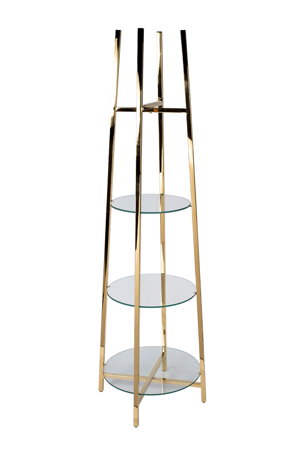 Стеллаж Garda Decor прозрачное стекло, золото 53*53*183 см