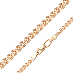 Цепь из красного золота с алмазной гранью (плетение «Нонна»)