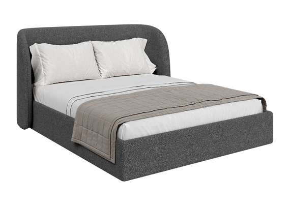 Кровать двуспальная Classic 160 см (серый, букле)