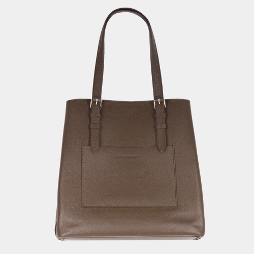 Сумка Shopper Vintage из кожи теленка, коричневого цвета