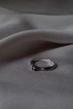 Кольцо Асфальт с голубым топазом