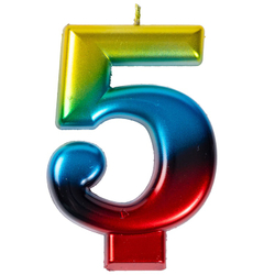 Свечи-цифры Радуга 8 см