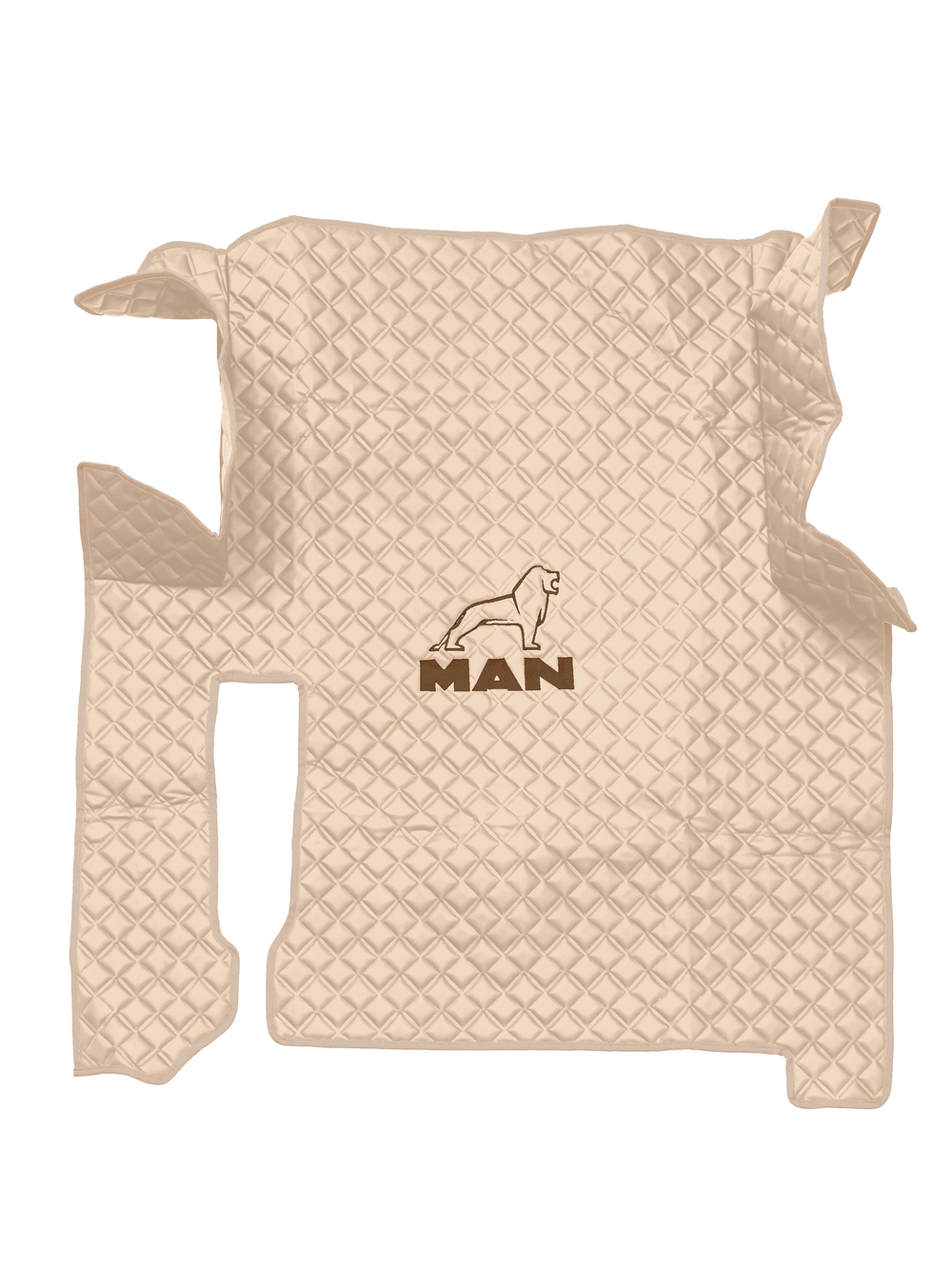 Ковры MAN TGX (автомат, механика) (экокожа, бежевый, бежевый кант, коричневая вышивка)