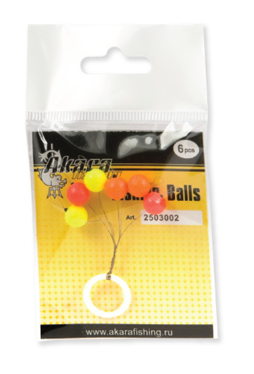 Шар пенопласт. Akara 2503002 №2 (6шт.) силиконоый стопор