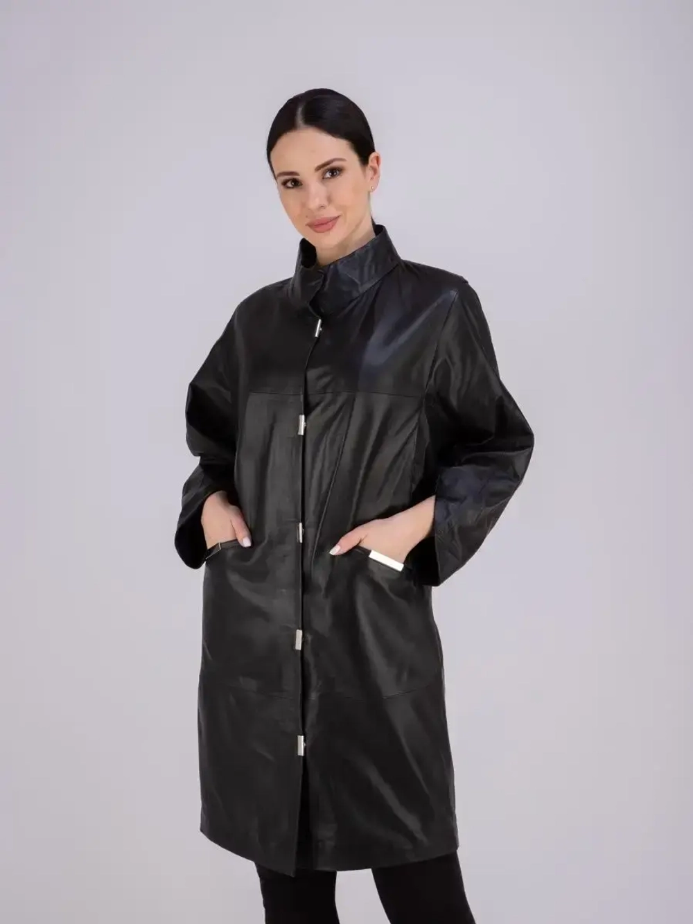 Плащ женский кожаный длинный Турция