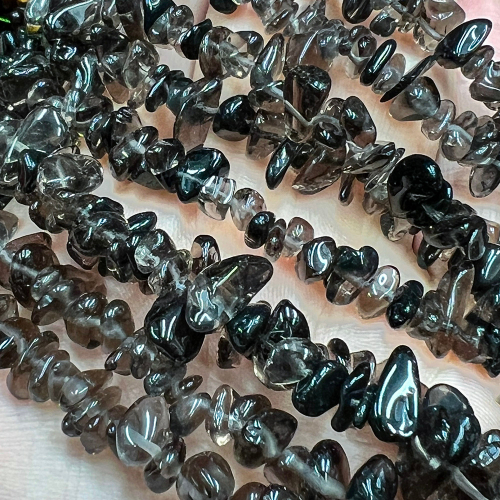 Дымчатый Кварц крошка 5-8 мм, на нитке 80 см