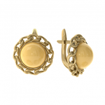 Серьги винтажные II с молочным янтарем на английском замке, позолота