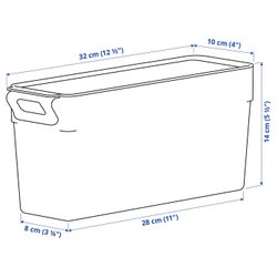 IKEA KLIPPKAKTUS  (ИКЕА КЛИППКАКТУС)  -  Корзина для холодильника, прозрачная, 32x10x14 см