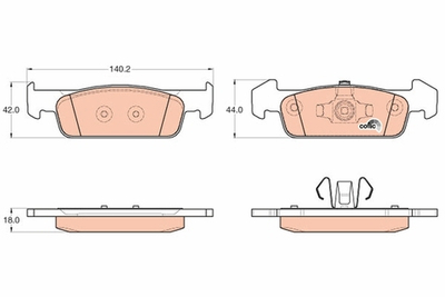TRW - GDB2018-TRW - Brake Pad Set, disc brake
