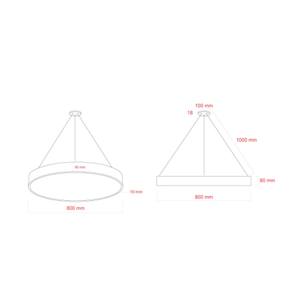 Светильник LED ЭРА Geometria SPO-132-W-40K-088 Ring 88Вт 4000К 8200Лм IP40 800*80 белый подвесной драйвер внутри | Декоративные светильники Geometria