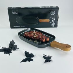 Lenardi 235-038 Прямоугольное блюдо 29см с ручкой BLACKWOOD в под.уп.(х24)Фарфор