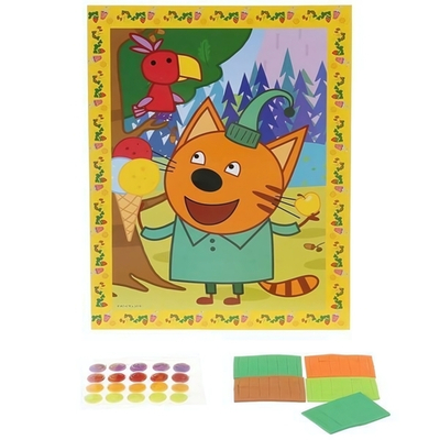 Аппликация из ЭВА и пуговиц 17*23см. "Три Кота" в пакет 208-TC2 (Мультиарт)