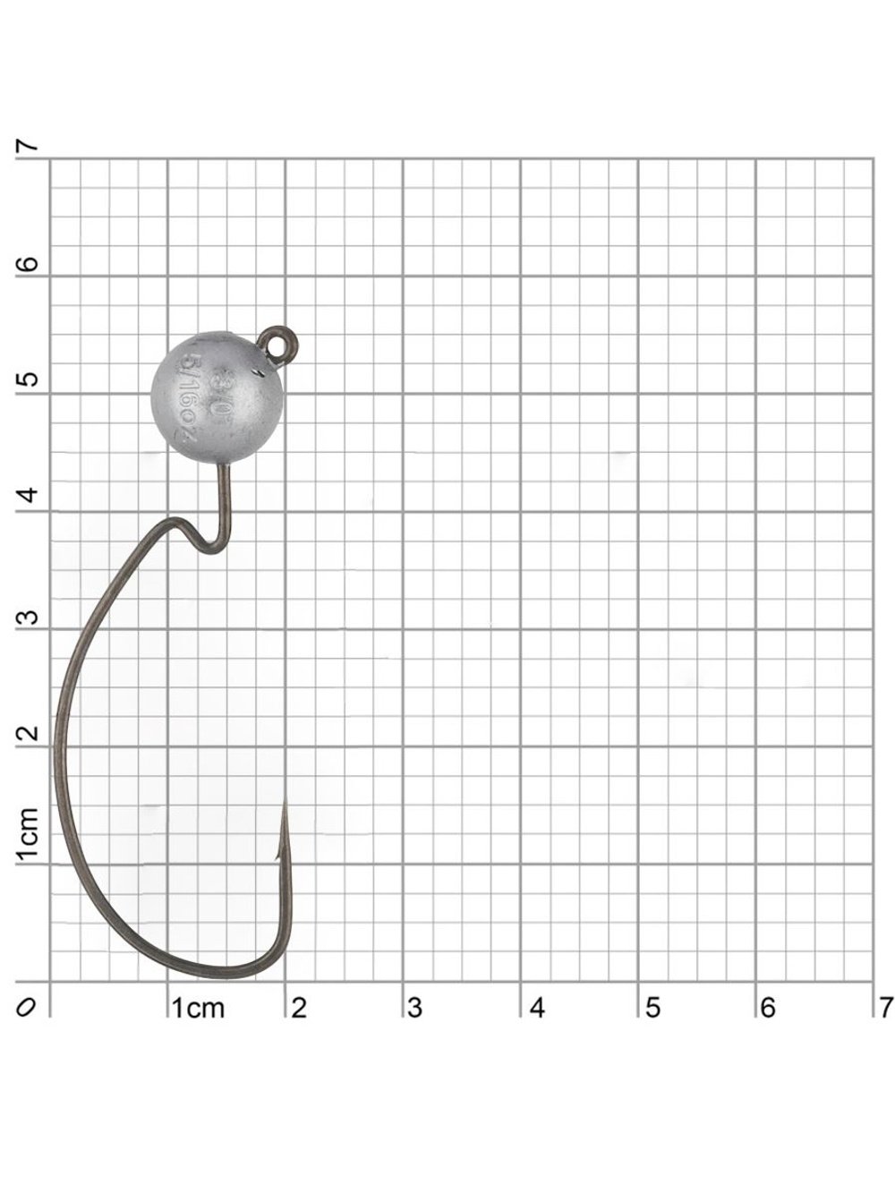 Джиг-головка для рыбалки BKK на офсетном крючке Silent Chaser - 1X - EWG Round Head, размер крючка 2/0, вес 8,75г, 4 шт.