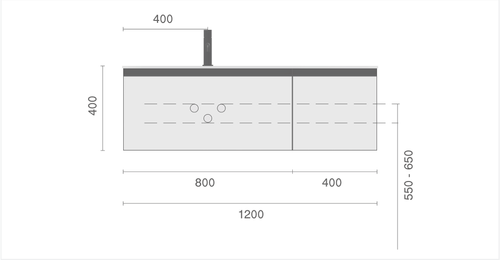 Armadi Art Комплект QUATRO 120 тумба+раковина моноблок DAFNE