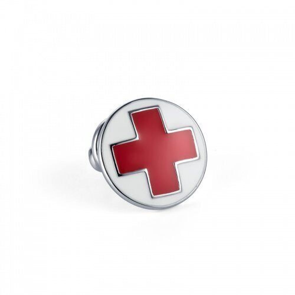 Значок 643522-0-1 Красный крест Серебро Значок 643522-0-1 Красный крест Серебро