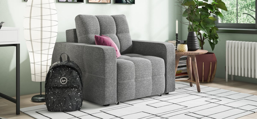 Денди кресло-кровать Рогожка Мальмо серый