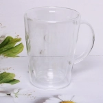 Кружка стеклянная с двойными стенками 280мл «Хай-Тек» высокая