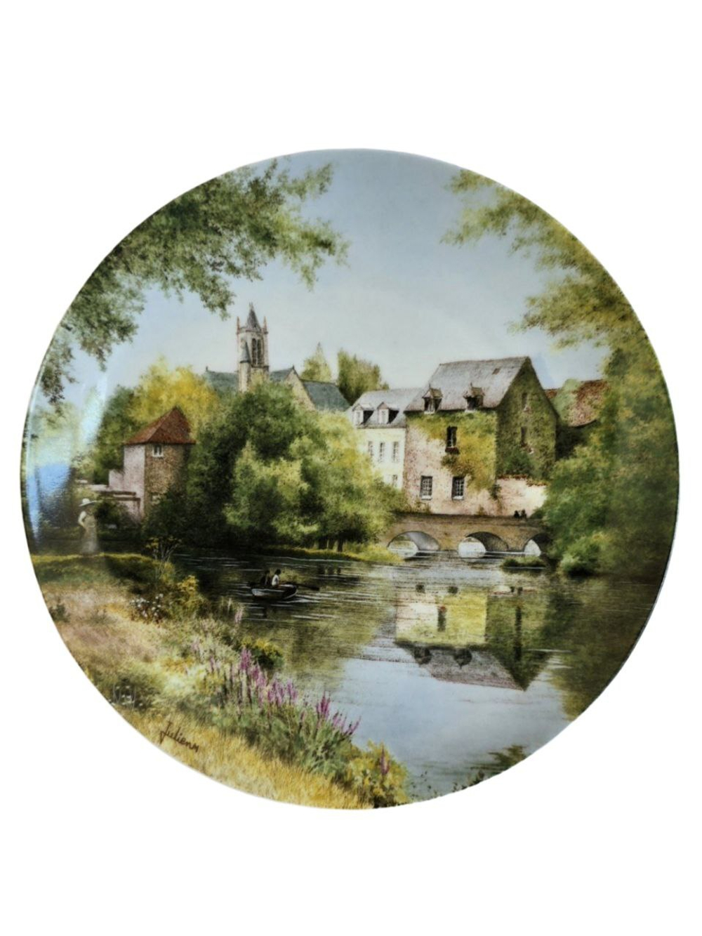 Тарелка декоративная "День на берегу реки" Франция