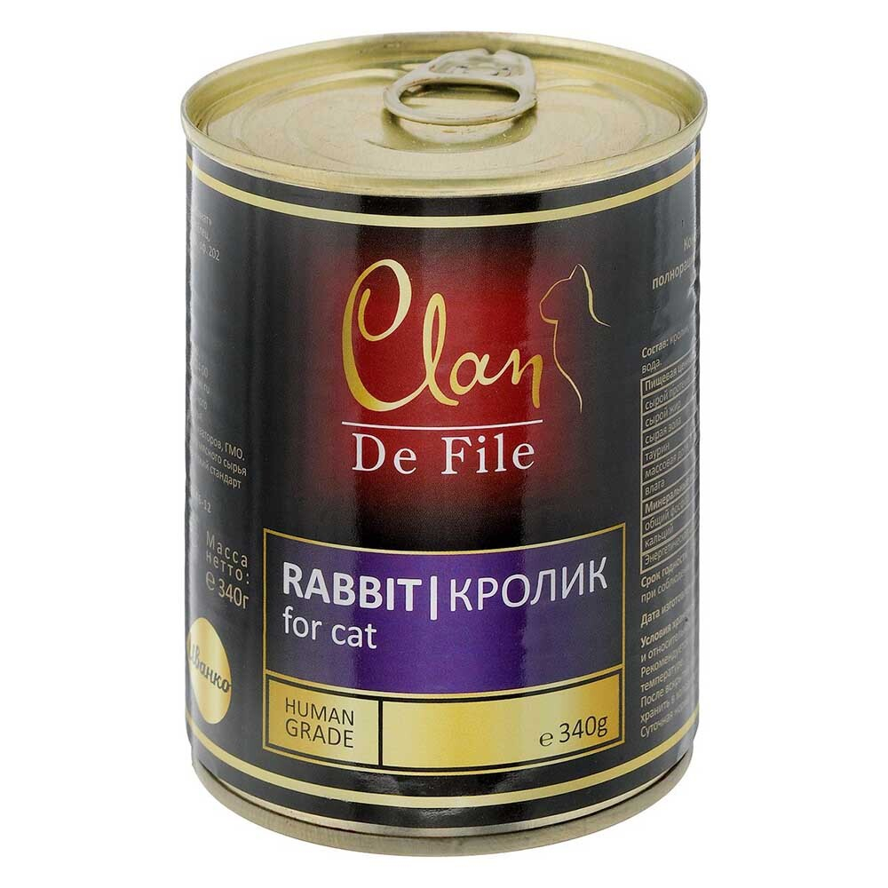 Clan De File Консервы для кошек (кролик)