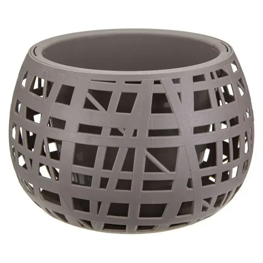 Кашпо ХАОС D290мм 4л с вставкой французcкий серый (комплект 4 шт)