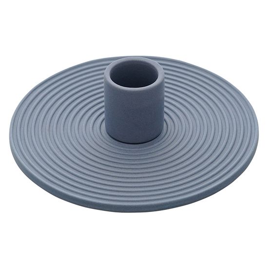 Подсвечник из каменной керамики темно-синего цвета из коллекции essential