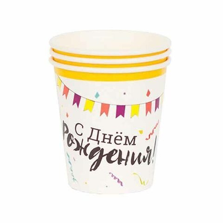 Стаканы Торт Праздничный 190мл, 6 шт