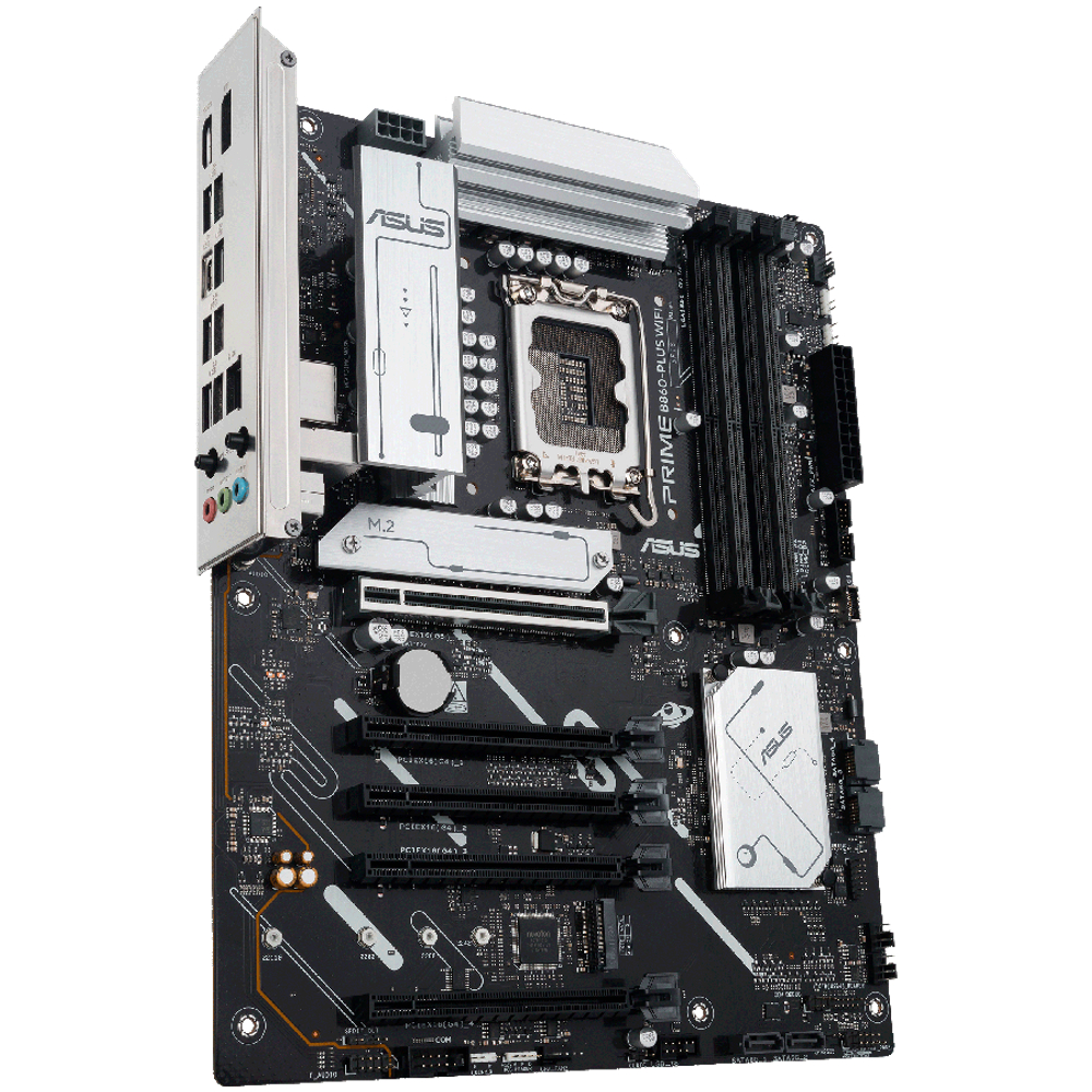 ASUS Main Board Desktop LGA1851 Intel B860 Chipset 4 x DIMM slots, max. 256GB, DDR5 1 x DisplayPort 1 x HDMI port 1 x Wi-Fi module 2 x M.2 slots 4 x SATA ATX Form Factor